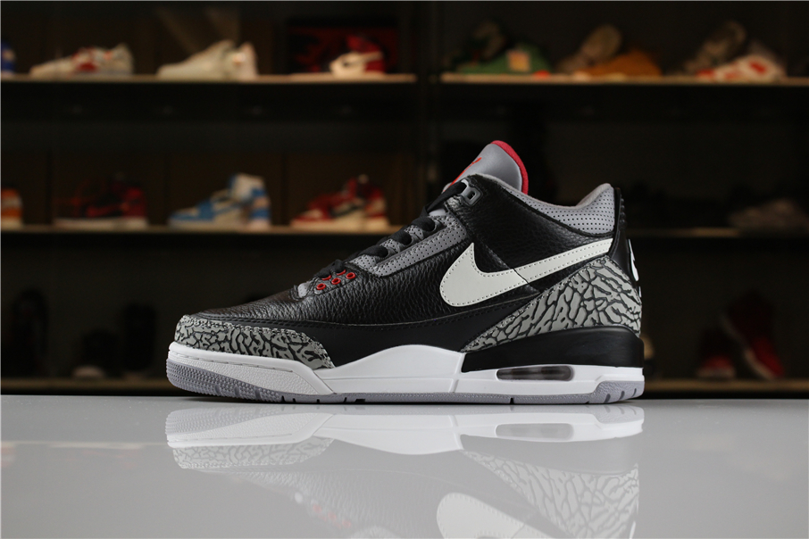 Air Jordan 3 JTH Black Cement Shoes - Click Image to Close